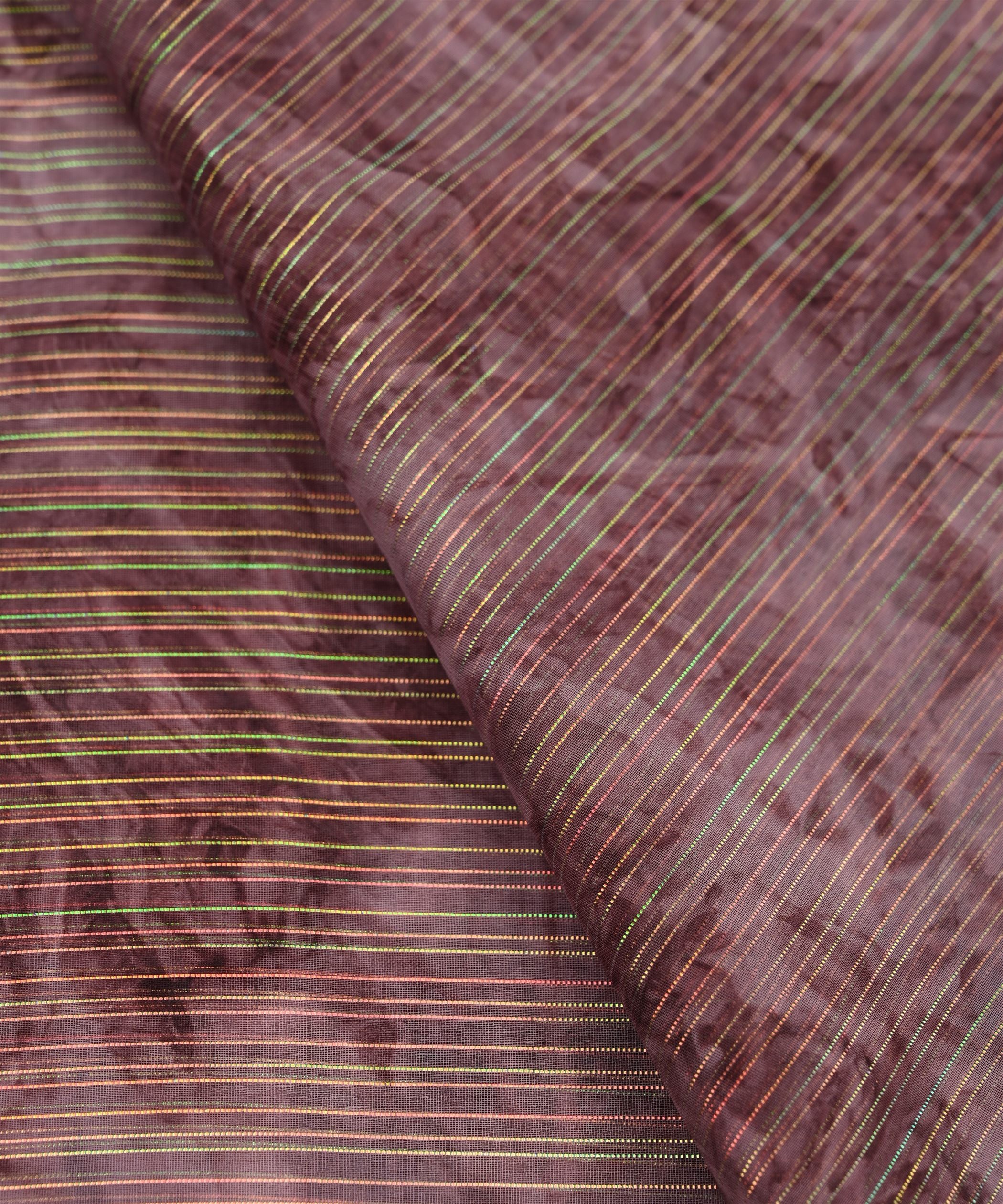 Wine Weightless Fabric with Shibori and Satin Border
