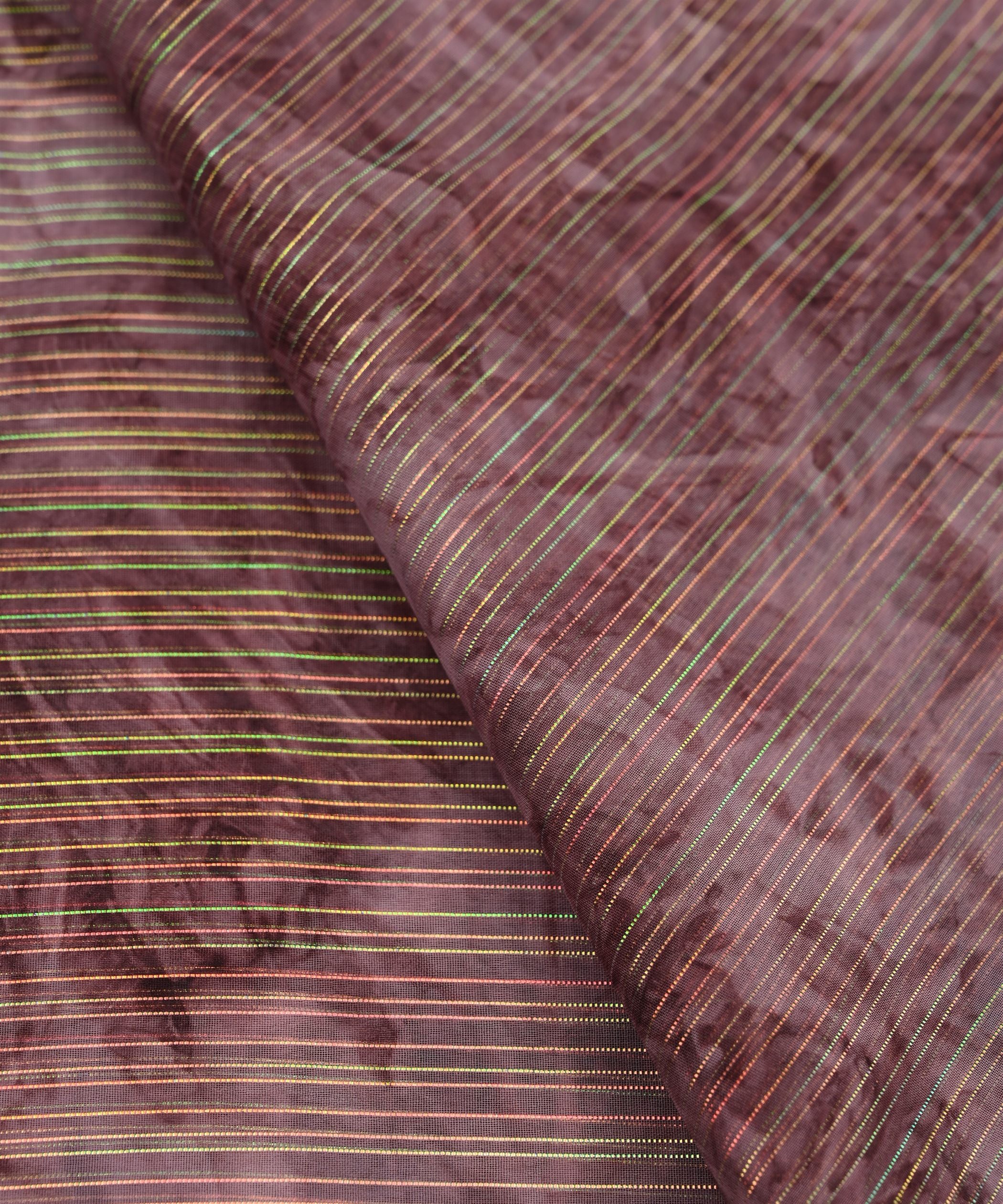 Wine Weightless Fabric with Shibori and Satin Border