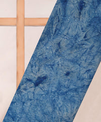 Navy Blue Weightless Fabric with Shibori and Thread Lines