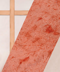 Orange Weightless Fabric with Shibori and Thread Lines