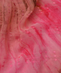 Pink Tie and Dye Weightless Fabric with Thread Lines