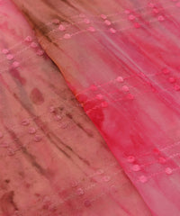 Pink Tie and Dye Weightless Fabric with Thread Lines