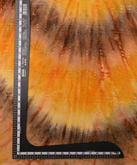 Yellow Tie and Dye Weightless Fabric with Thread Lines