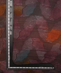 Wine Weightless Fabric with Leaf Zari Patch