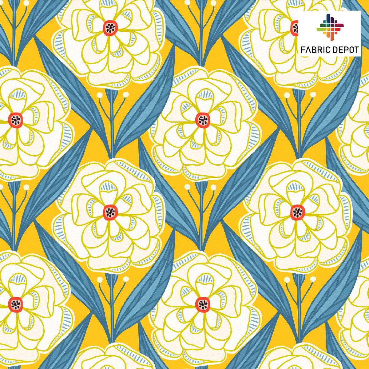 Yellow Macro Flower Print