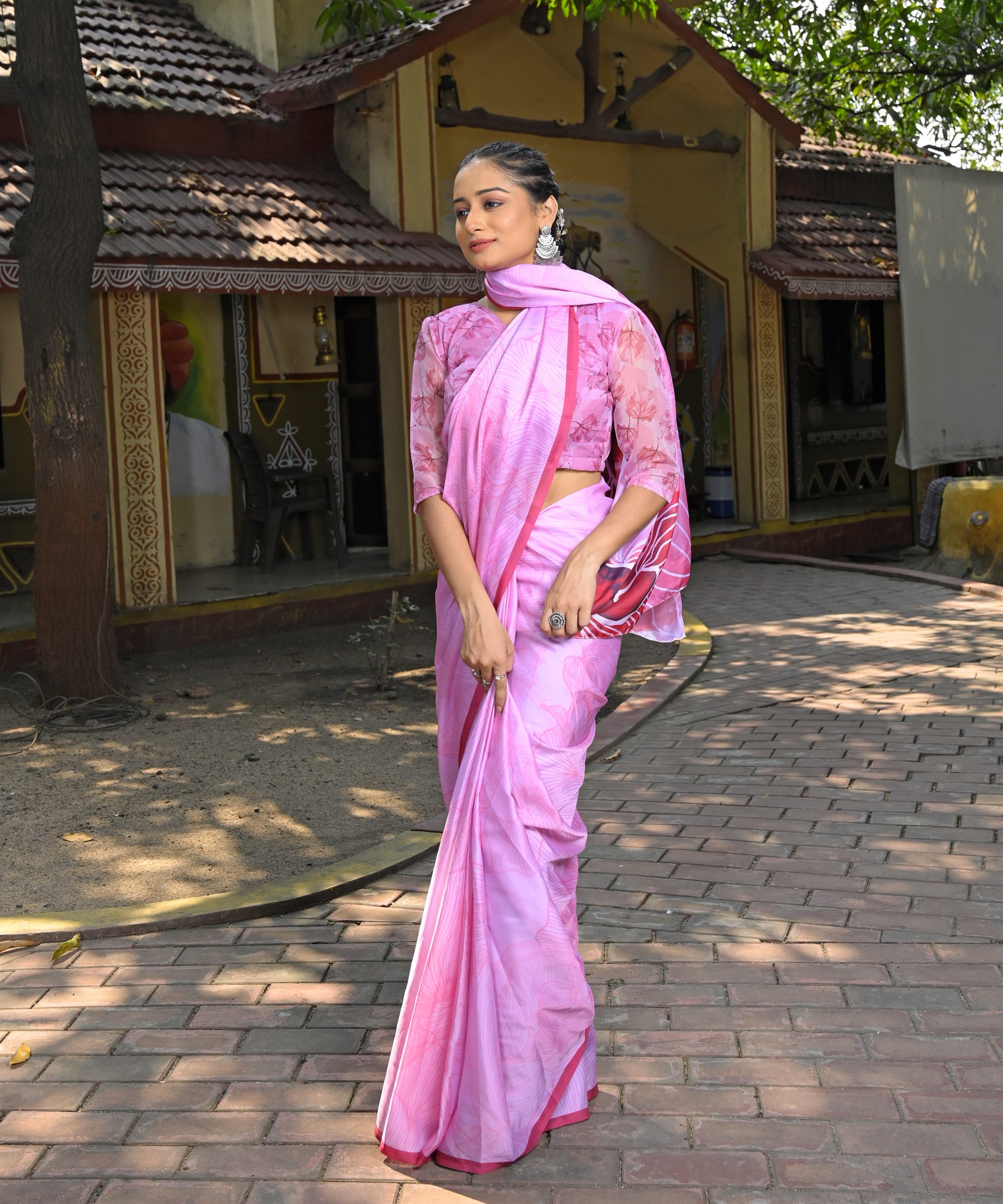 Pre-Draped Ready To Wear Designer Saree With Pocket
