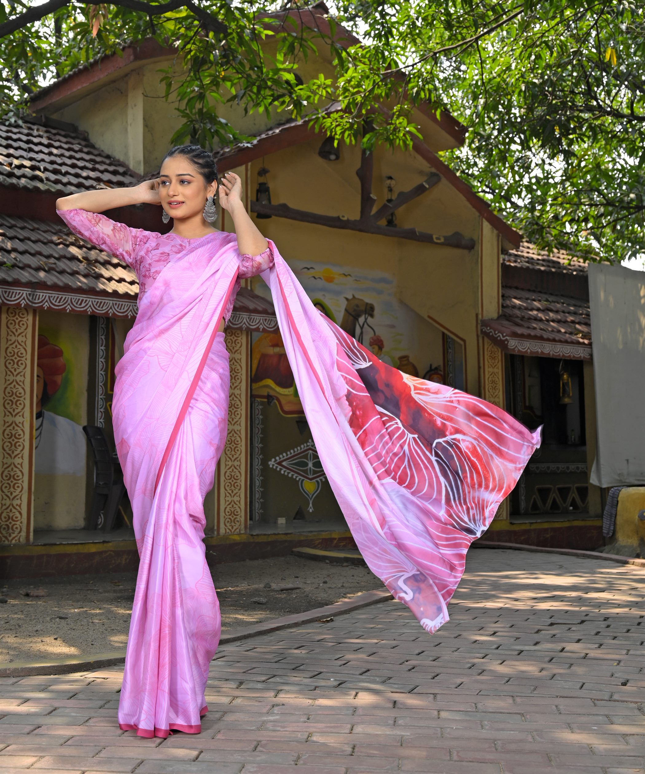 Pre-Draped Ready To Wear Designer Saree With Pocket
