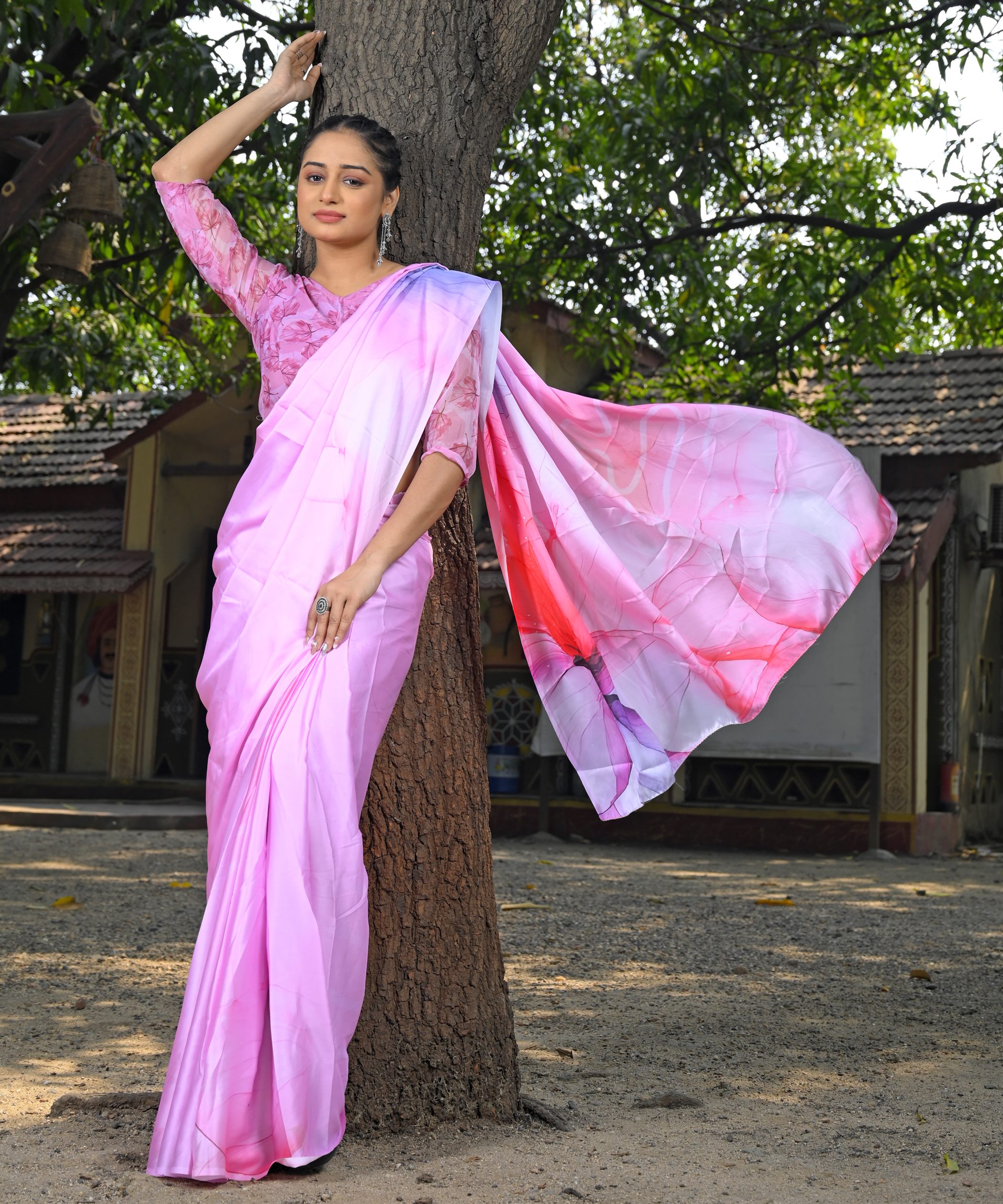 Pre-Draped Ready To Wear Designer Saree With Pocket