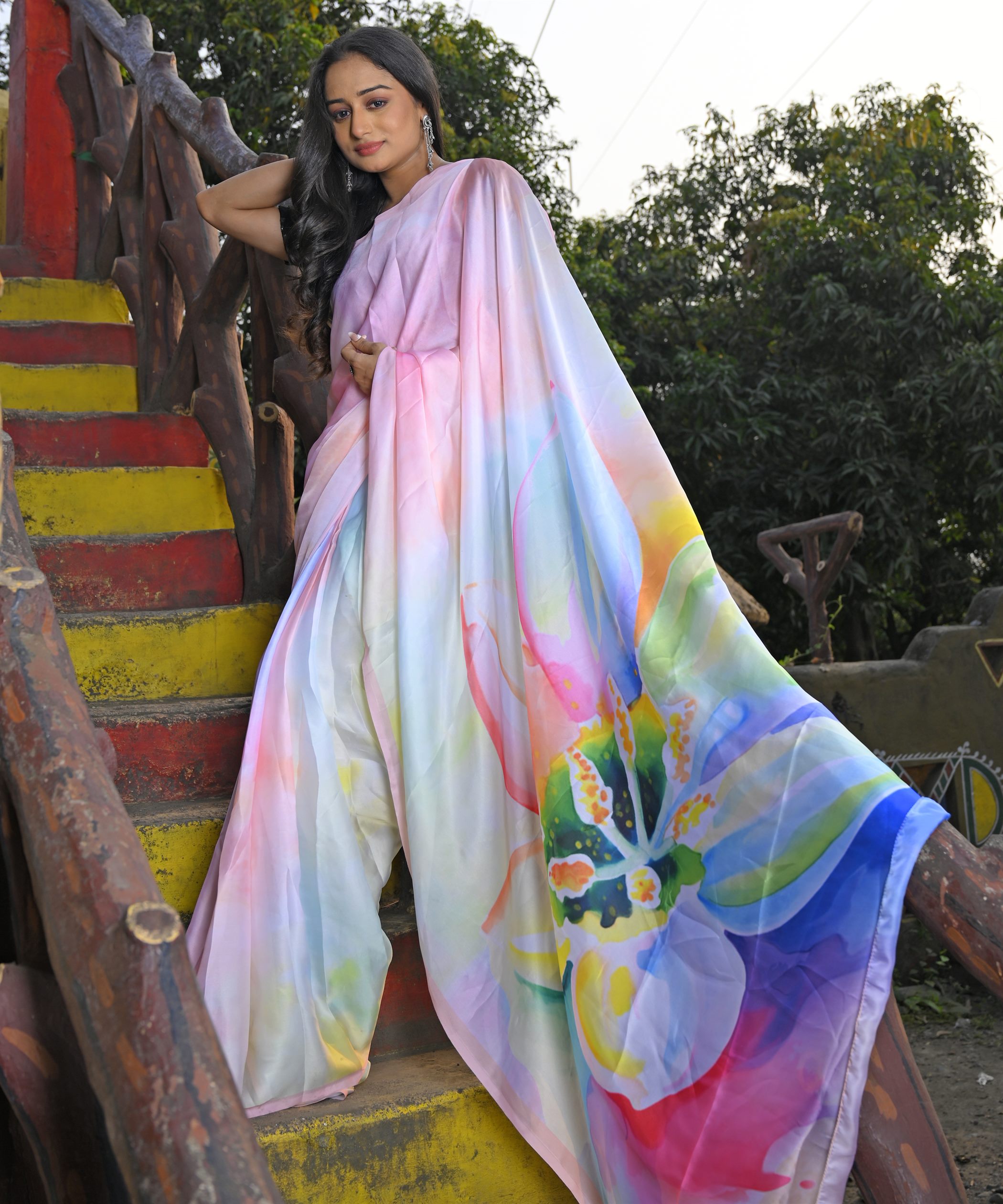 Pre-Draped Ready To Wear Designer Saree With Pocket