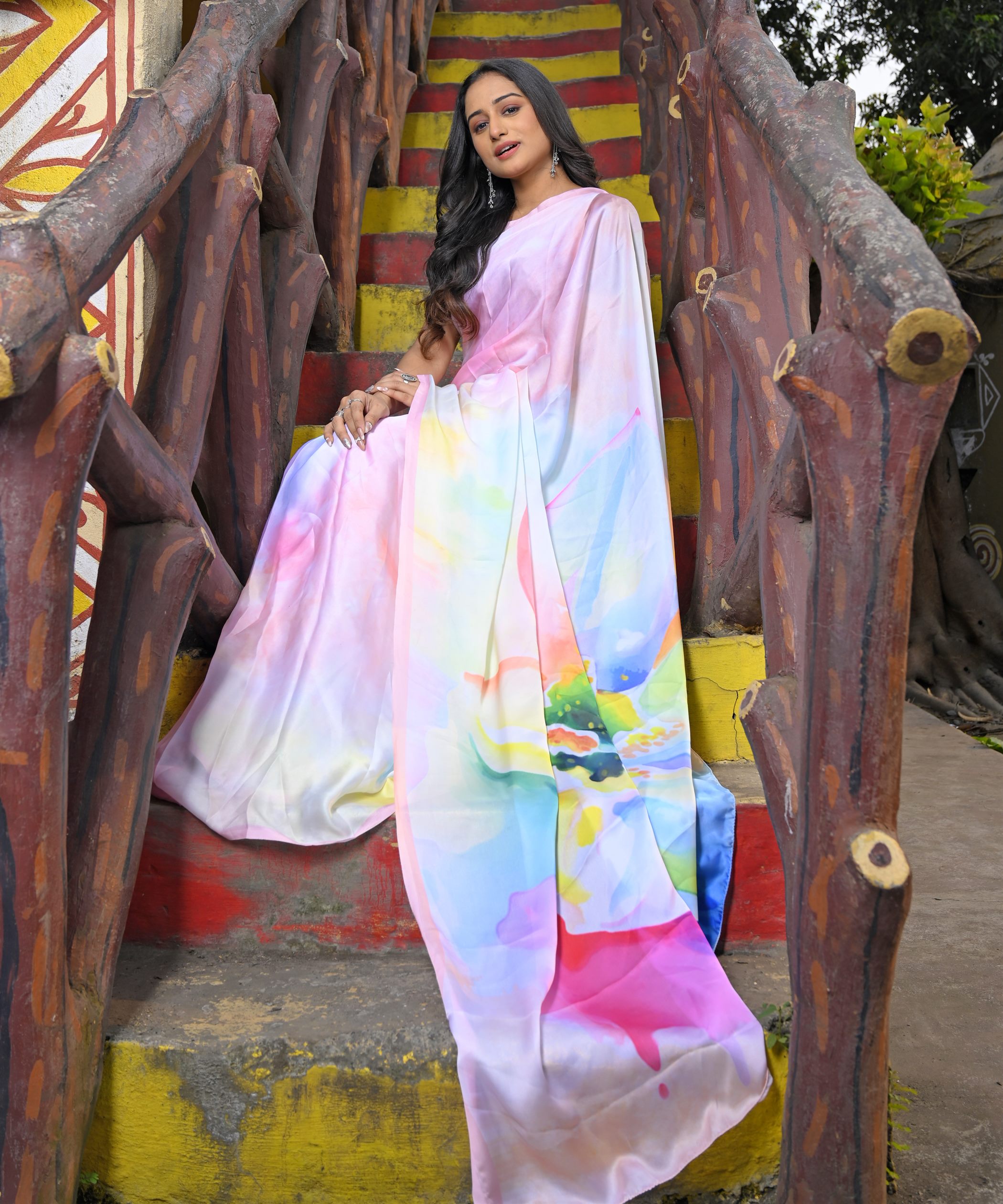 Pre-Draped Ready To Wear Designer Saree With Pocket