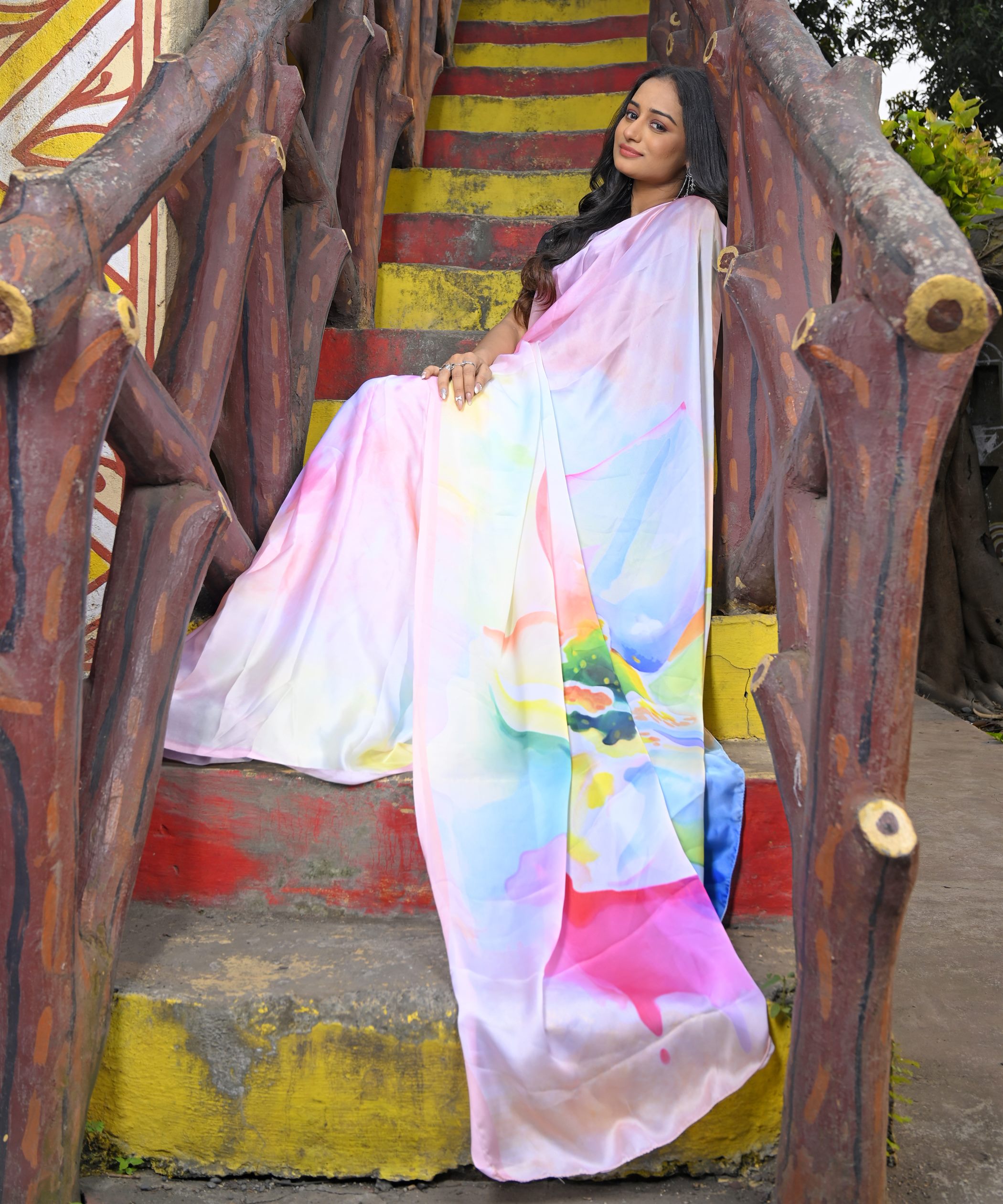 Pre-Draped Ready To Wear Designer Saree With Pocket