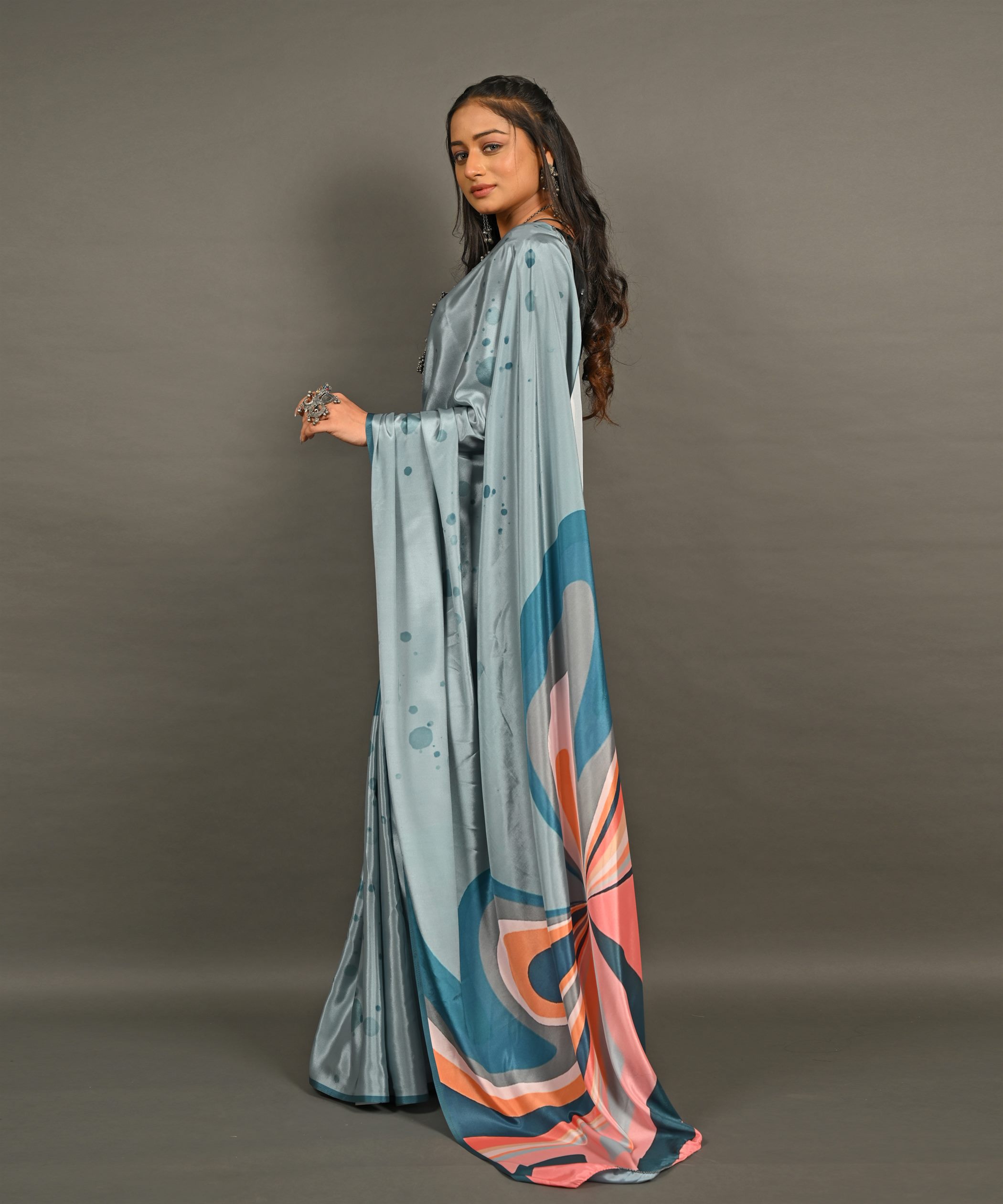 Pre-Draped Ready To Wear Designer Saree With Pocket