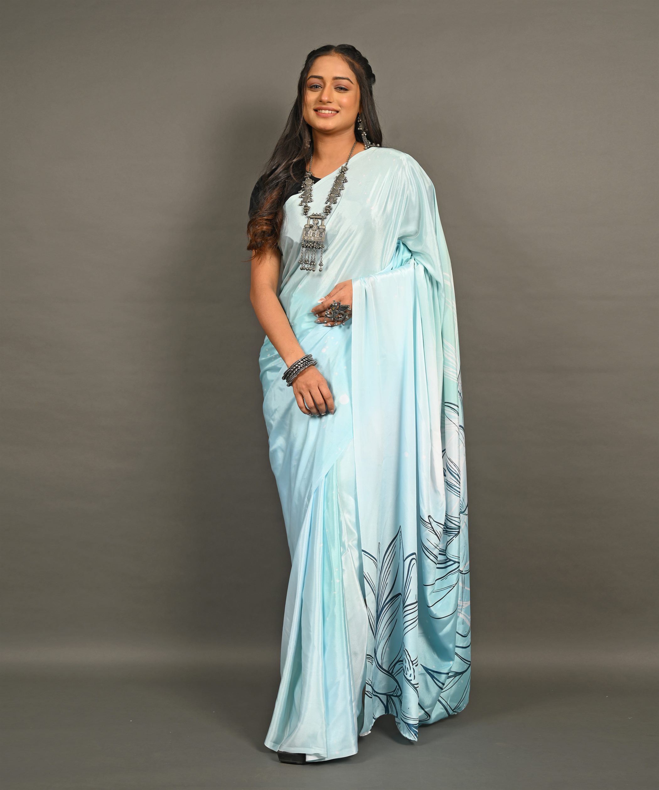 Pre-Draped Ready To Wear Designer Saree With Pocket