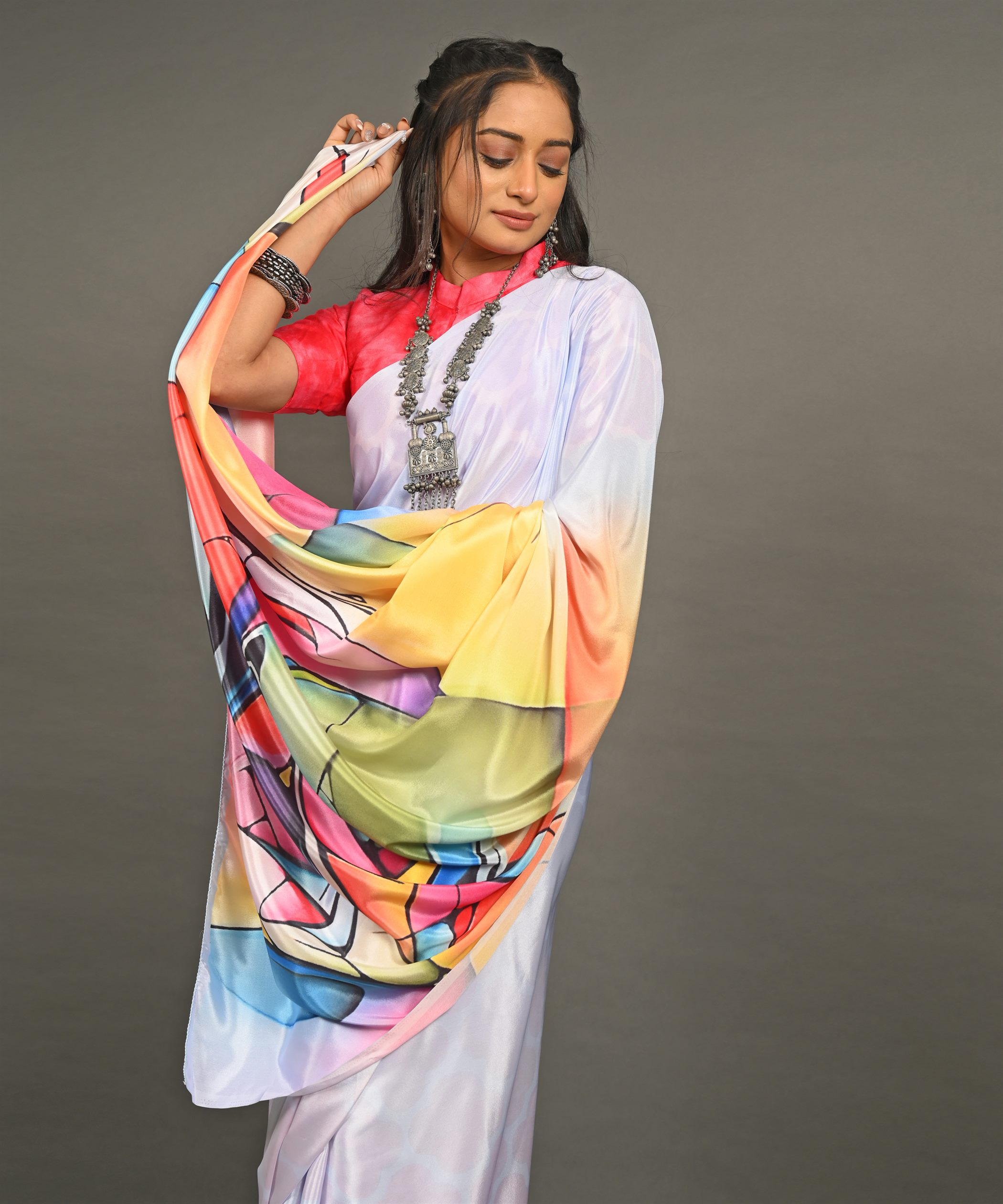 Pre-Draped Ready To Wear Designer Saree With Pocket
