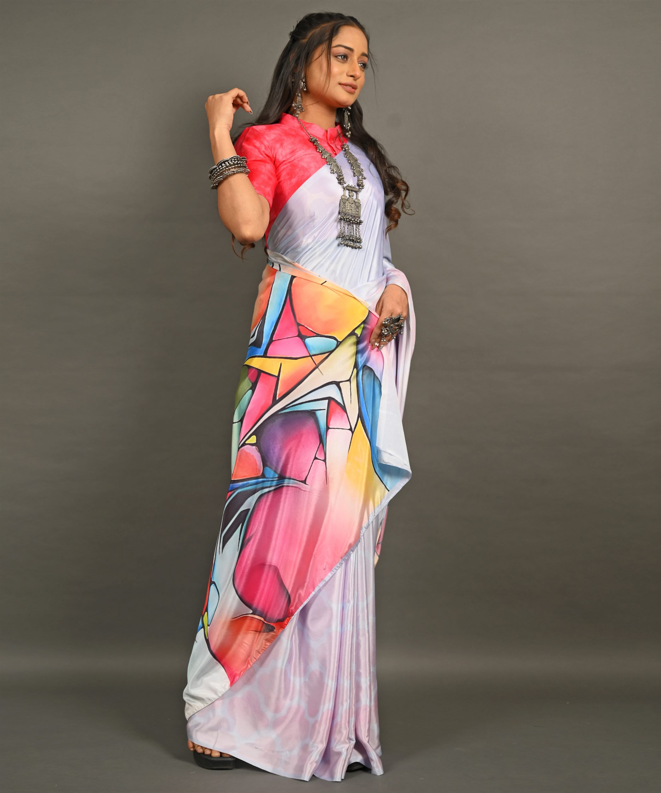 Pre-Draped Ready To Wear Designer Saree With Pocket