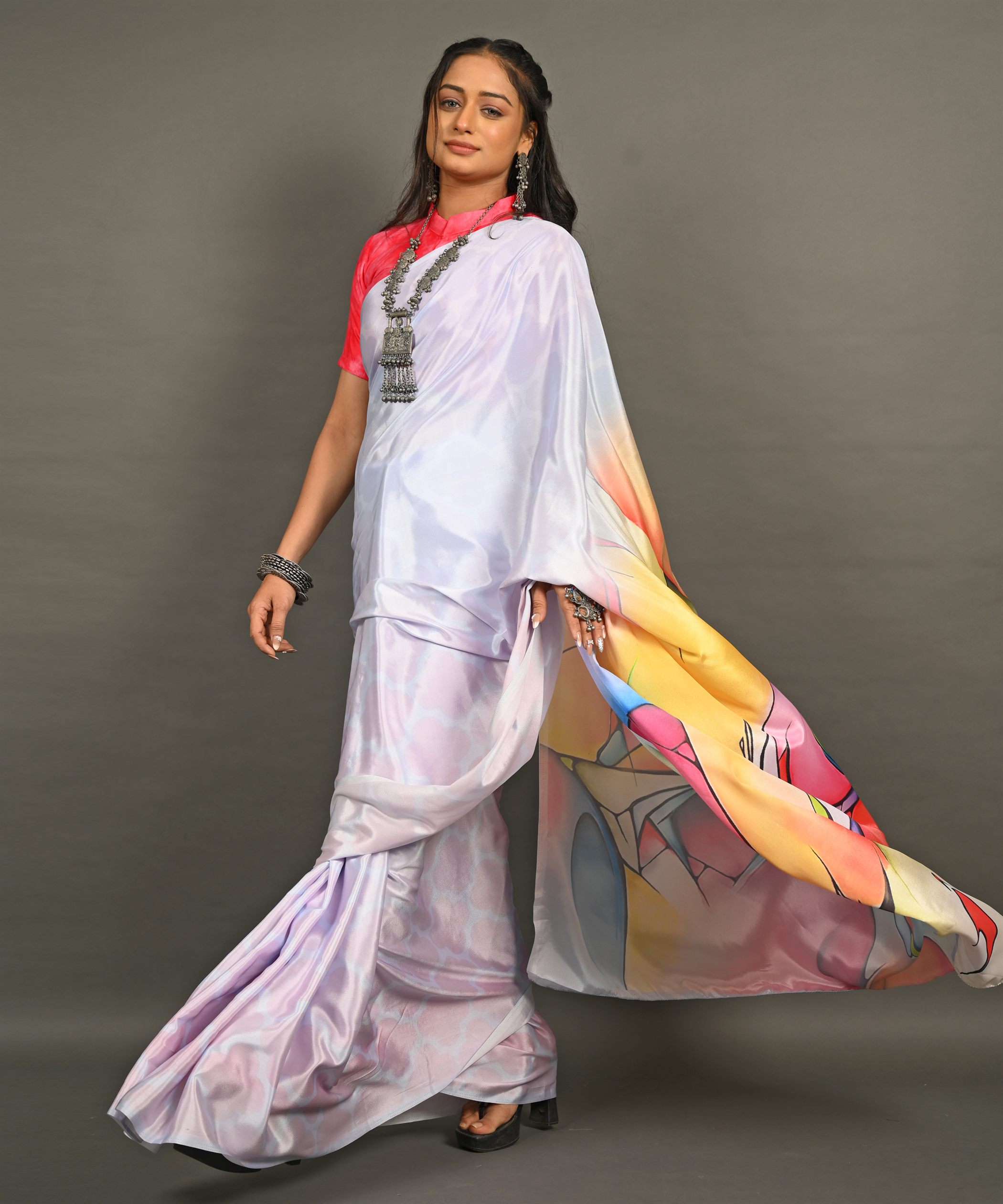 Pre-Draped Ready To Wear Designer Saree With Pocket