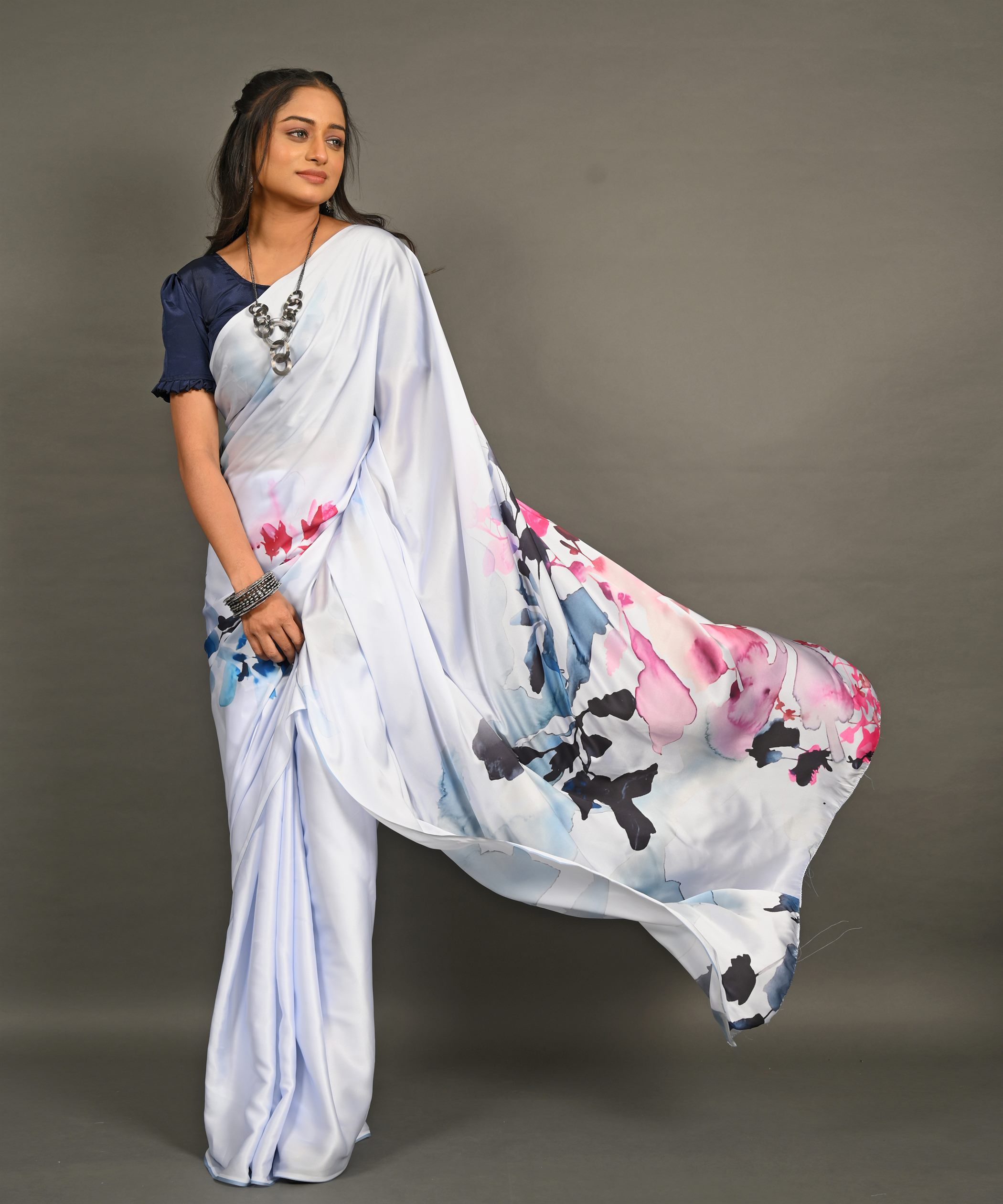 Pre-Draped Ready To Wear Designer Saree With Pocket