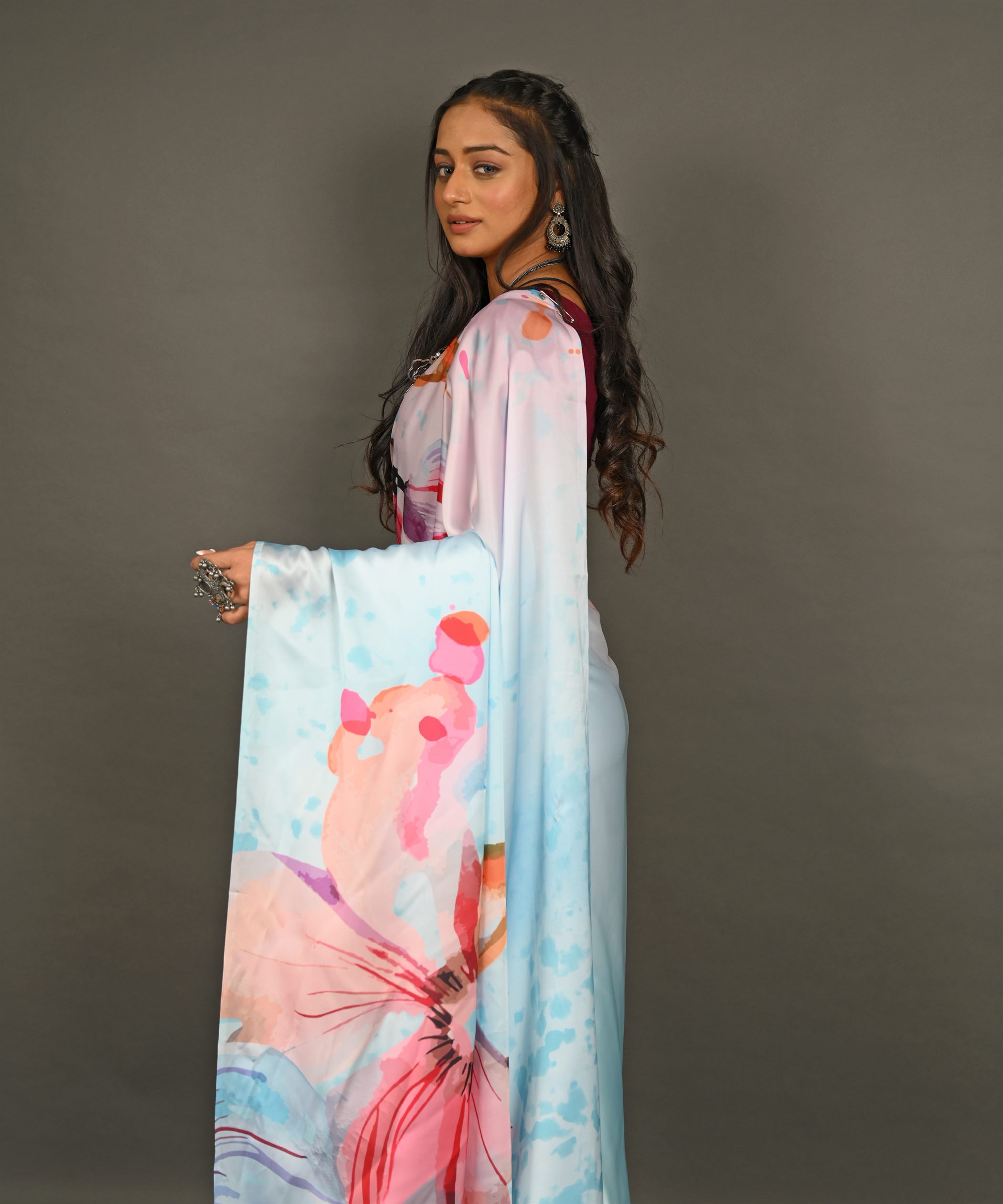 Pre-Draped Ready To Wear Designer Saree With Pocket