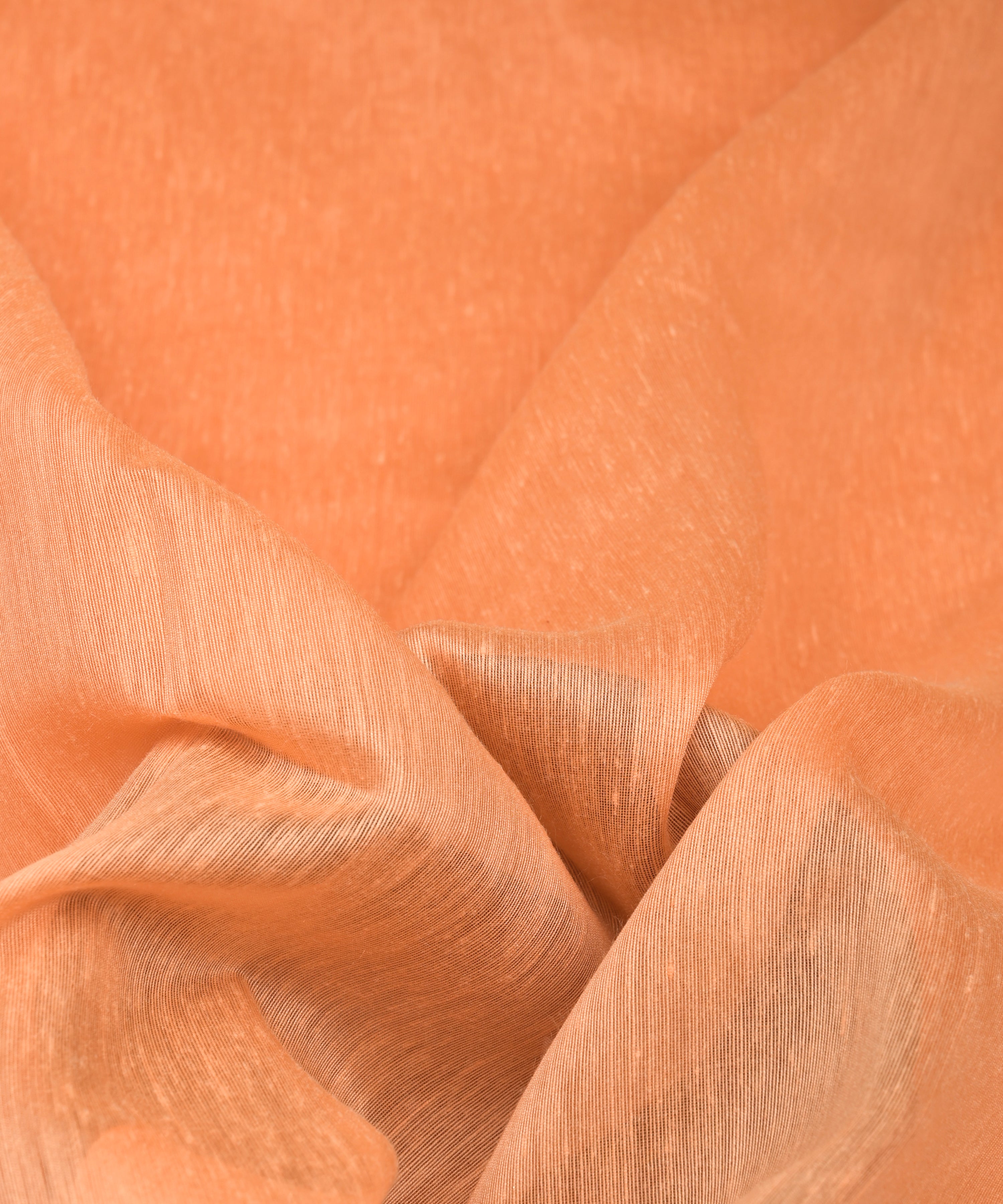 Peach Linen Fabric with Zari Border(cut-5.5 mtr)